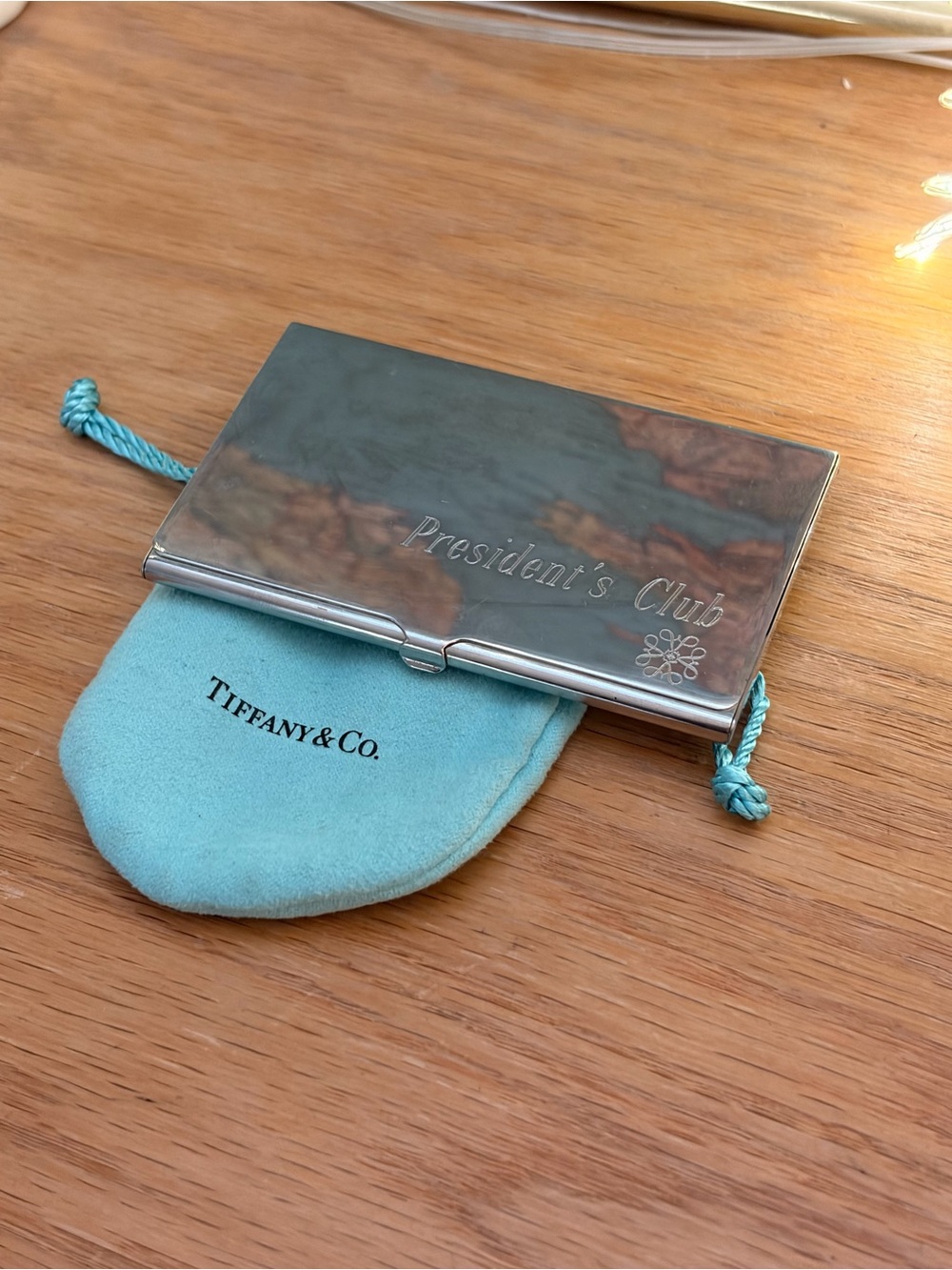 Authentic Tiffany & Co. Silver Plated Business Card Case Holder with Pouch